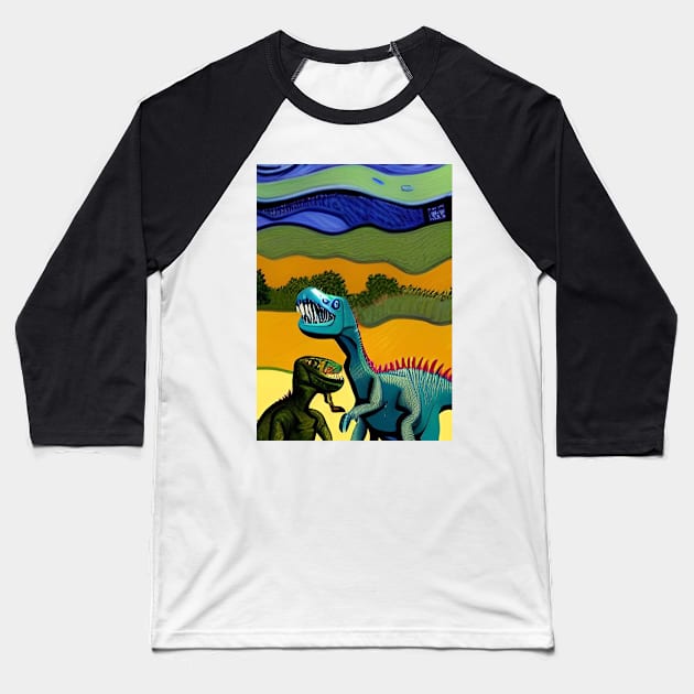 2 LONG NECKED DINOSAURS Baseball T-Shirt by sailorsam1805